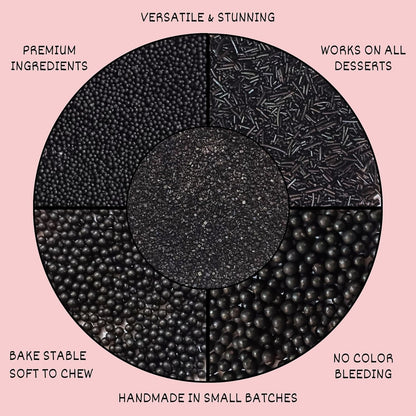 Sprinkles for Cakes & Cupcakes Decoration | USP-19(Black)