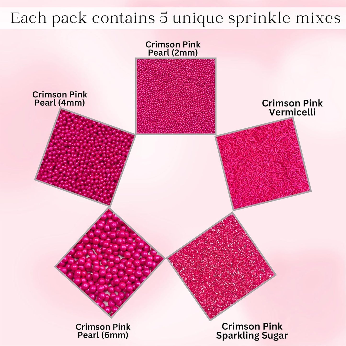 Sprinkles for Cakes & Cupcakes Decoration | USP-6(Crimson Pink)