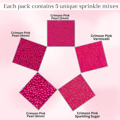 Sprinkles for Cakes & Cupcakes Decoration | USP-6(Crimson Pink)