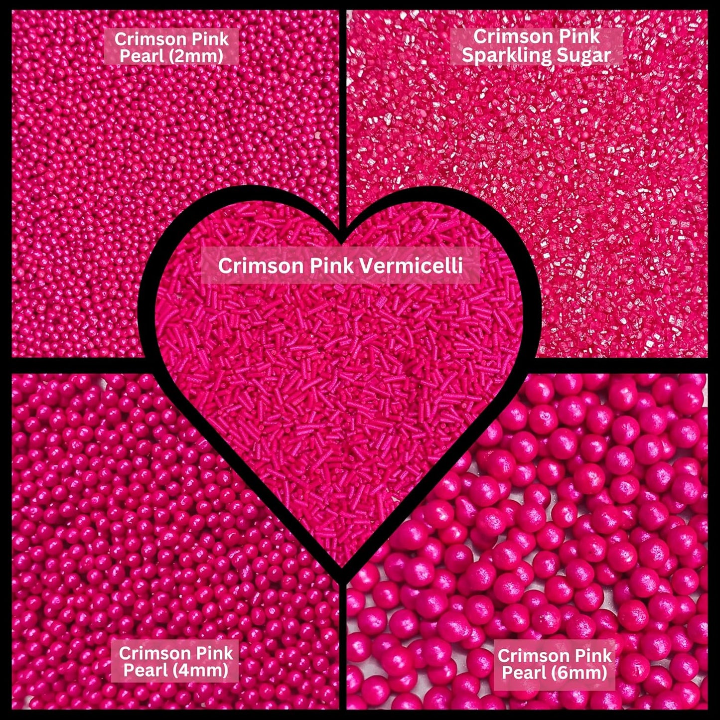Sprinkles for Cakes & Cupcakes Decoration | USP-6(Crimson Pink)