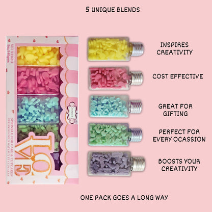 Confect Easter Sprinkles Edible | Edible Sprinkles Mix for Baking & Cake Decorative Pack of 5 (EAST 8) - 100Gms