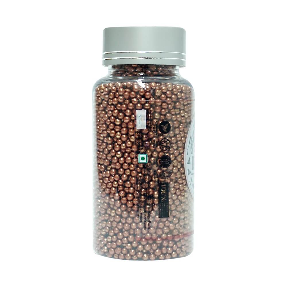 Copper Disco Balls Sprinkles 3 MM 120 Gms