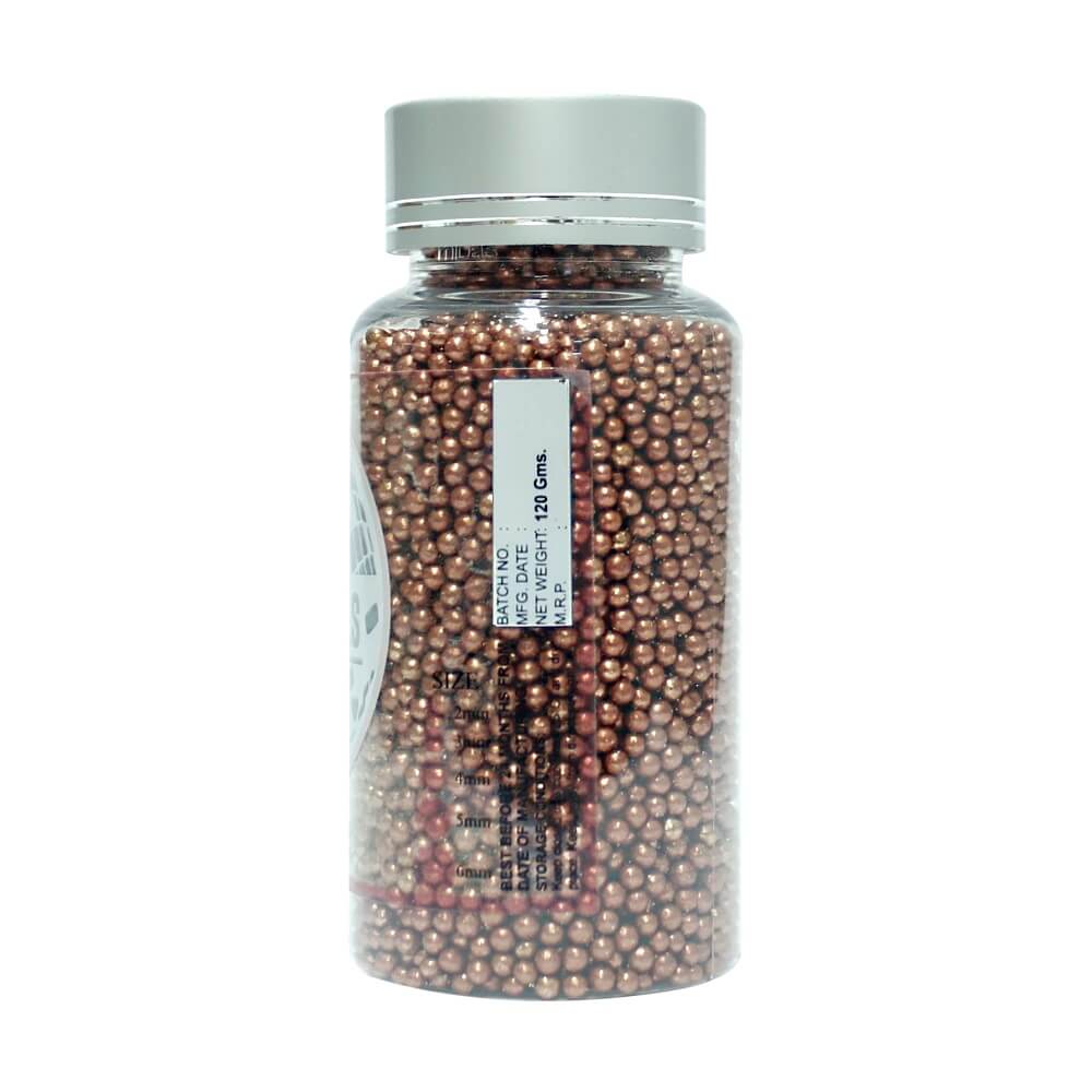 Copper Disco Balls Sprinkles 3 MM 120 Gms