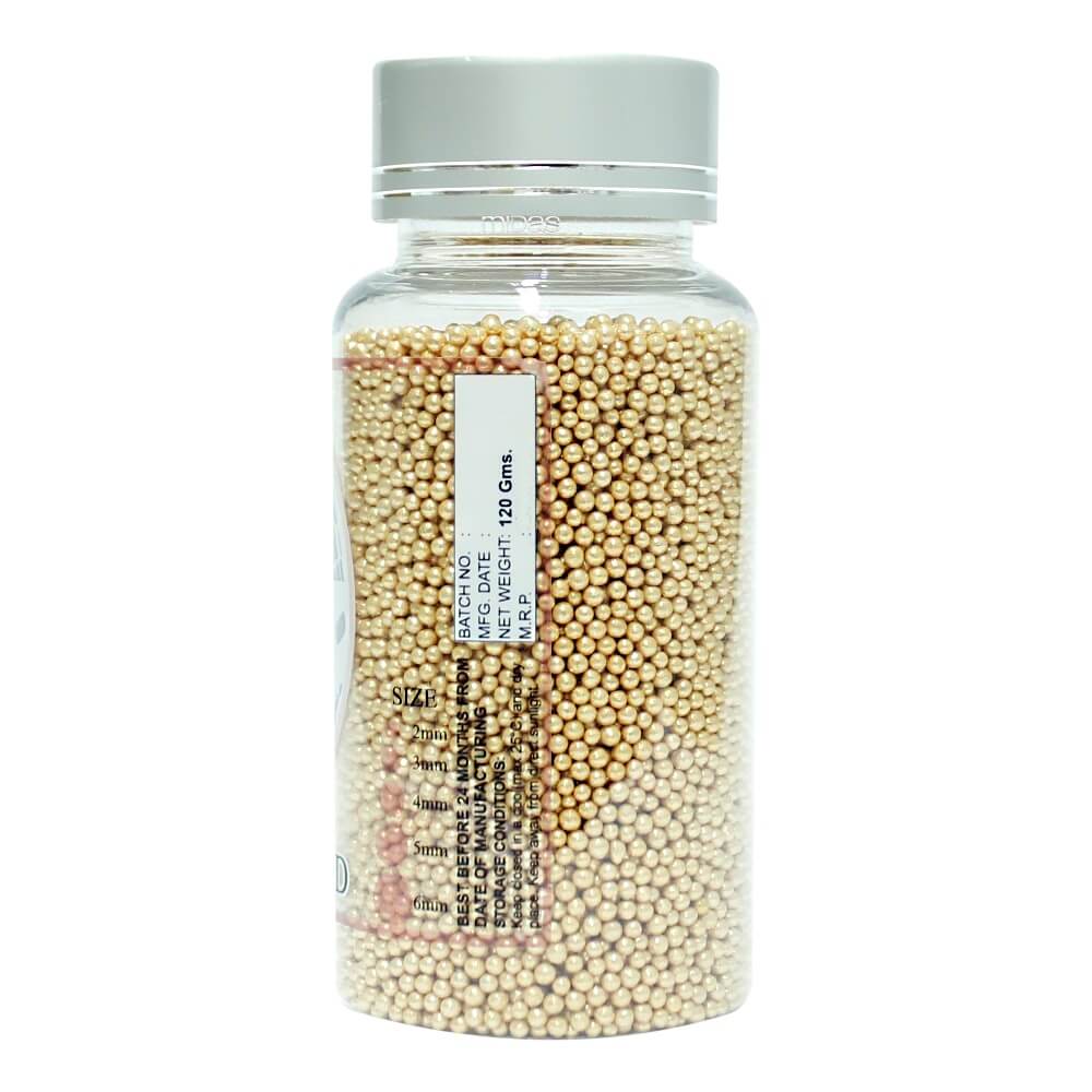 English Gold Disco Balls Sprinkles 2 MM 120 Gms