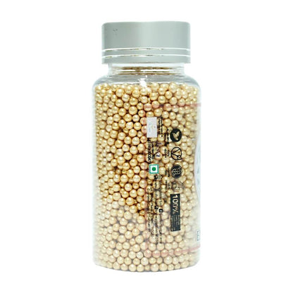 English Gold Disco Balls Sprinkles 3 MM 120 Gms