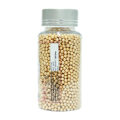English Gold Disco Balls Sprinkles 3 MM 120 Gms