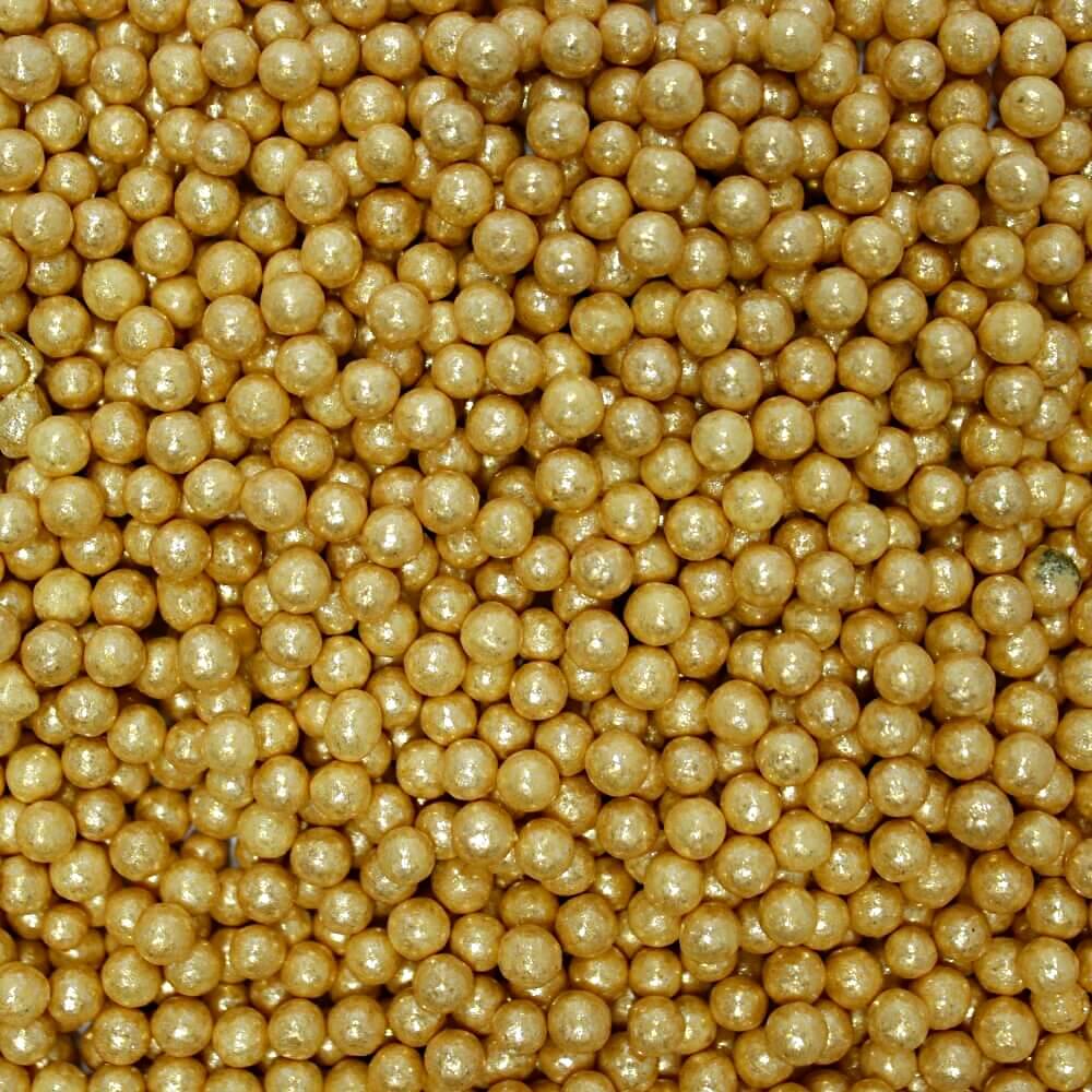 English Gold Disco Balls Sprinkles 4 MM 120 Gms