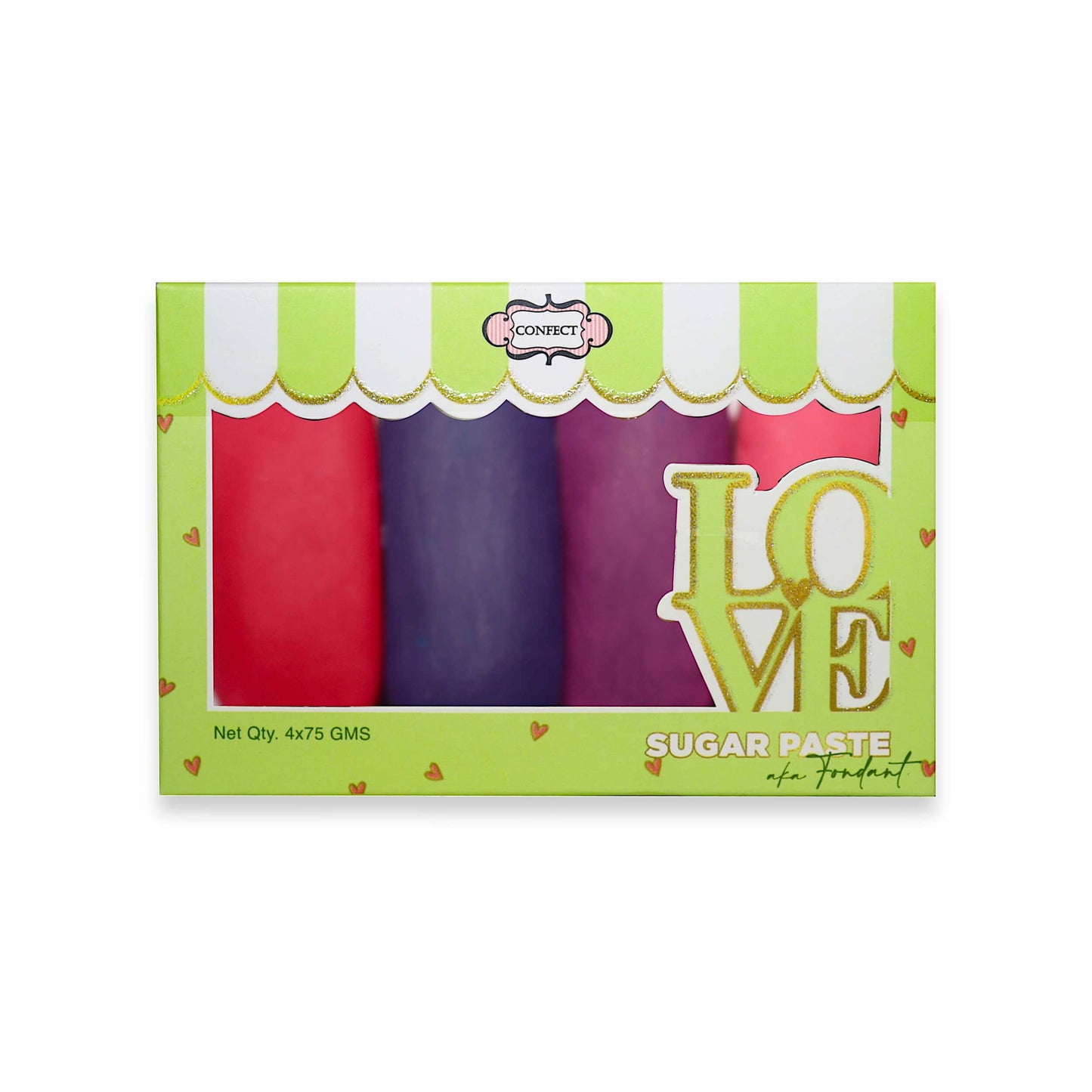 Multipack of Red, Purple, Fuschia Pink and Melon Pink Sugarpaste 06