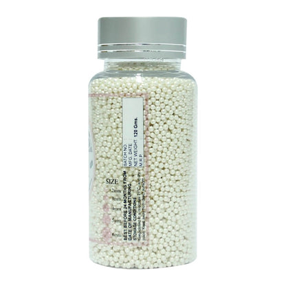 White Disco Balls Sprinkles 2 MM 120 Gms